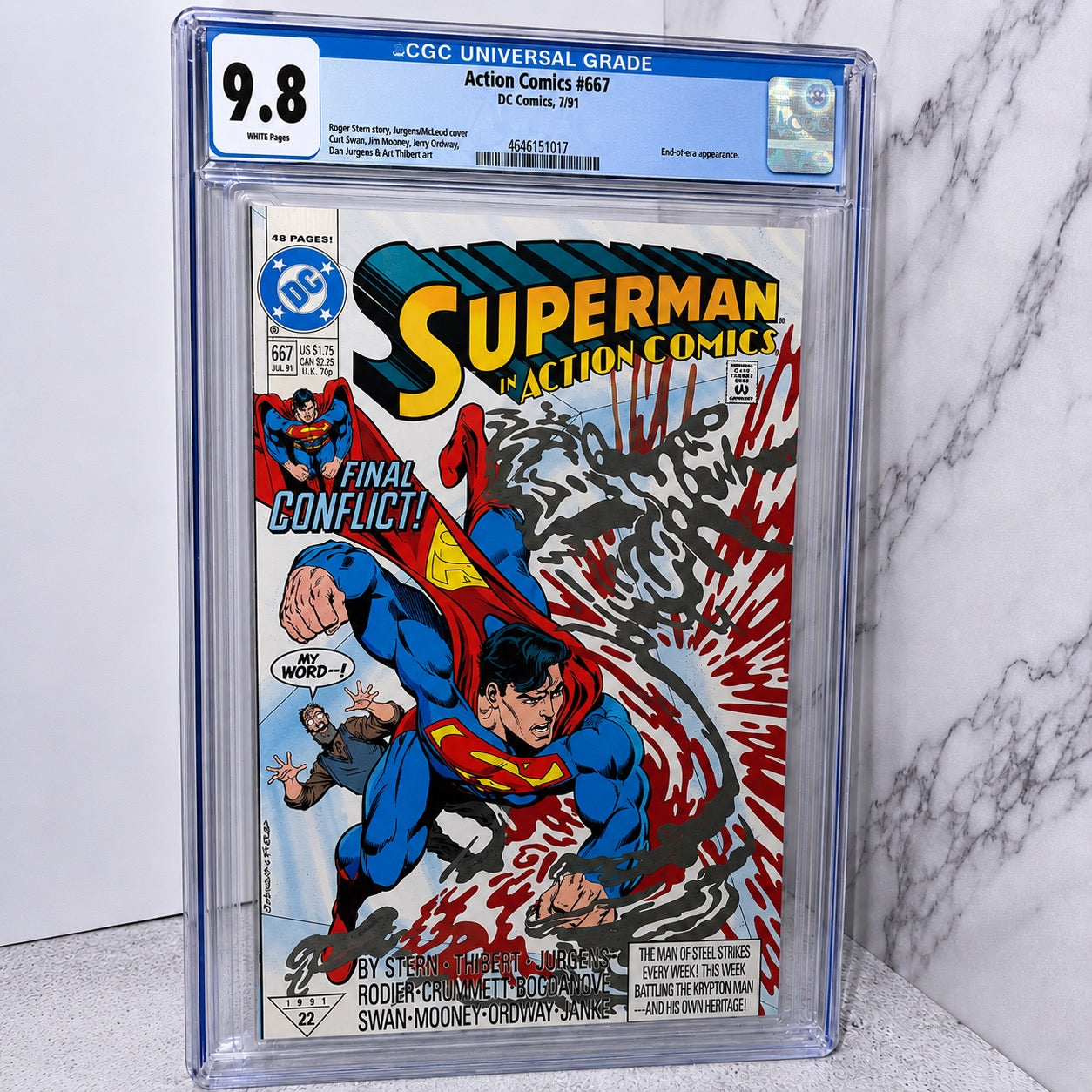 Action Comics #667 CGC 9.8 White Pages Superman DC 1991 Newsstand Comic